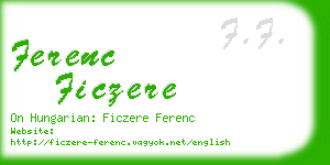 ferenc ficzere business card